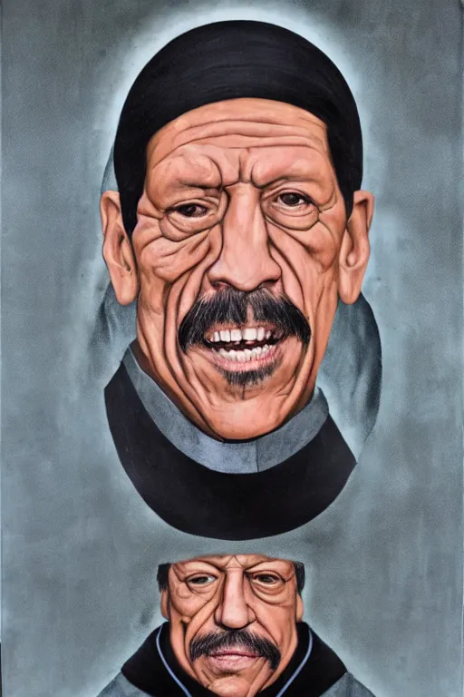 Image similar to portrait of Danny Trejo as church nun