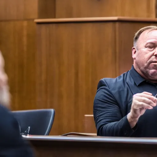 Image similar to Alex Jones desperately reaching for his out of reach phone in the courtroom, EOS 5DS R, ISO100, f/8, 1/125, 84mm, RAW, Dolby Vision, Vision AI