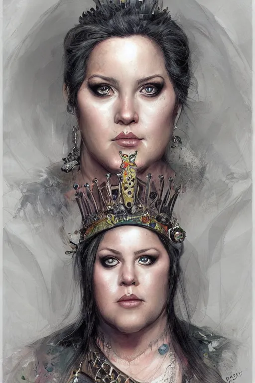 Prompt: detailed portrait of a chubby queen | Aleksi Briclot |