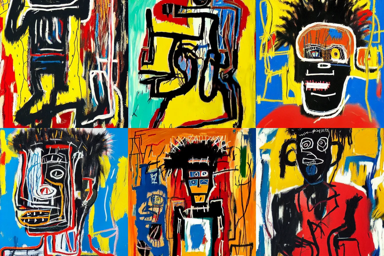 Prompt: extremely highly detailed hi-res majestic painting of an black strong african man by jean-michel basquiat