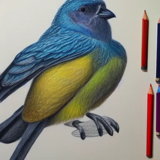Image similar to a color pencil drawing of a bird by natalia rojas, pastel color, wingspan, high quality, artstation, 4 k, realism, photorealism, fine art