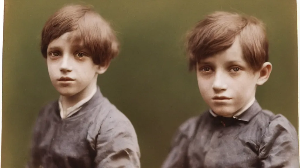 Prompt: autochrome sample photo of a young boy