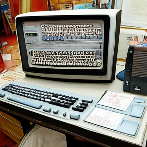 Prompt: antique roadshow featuring a 1980s desktop computer