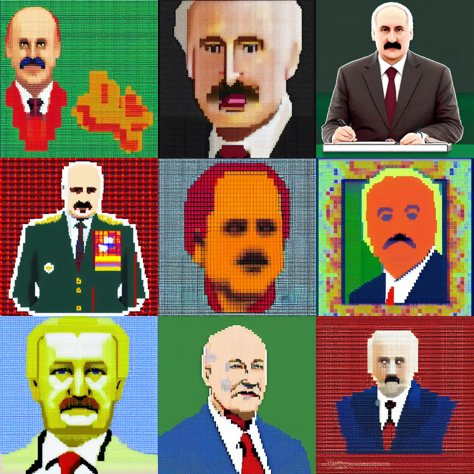 Prompt: lukashenko, pixel art