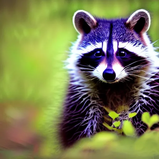 Prompt: a portrait photo of a beautiful racoon planning a party