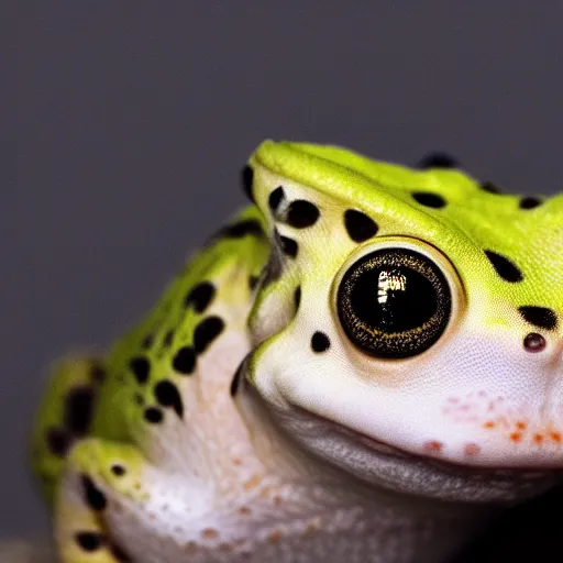 Image similar to a portrait photo of dog frog rabbit gecko, award winning photography, 5 0 mm