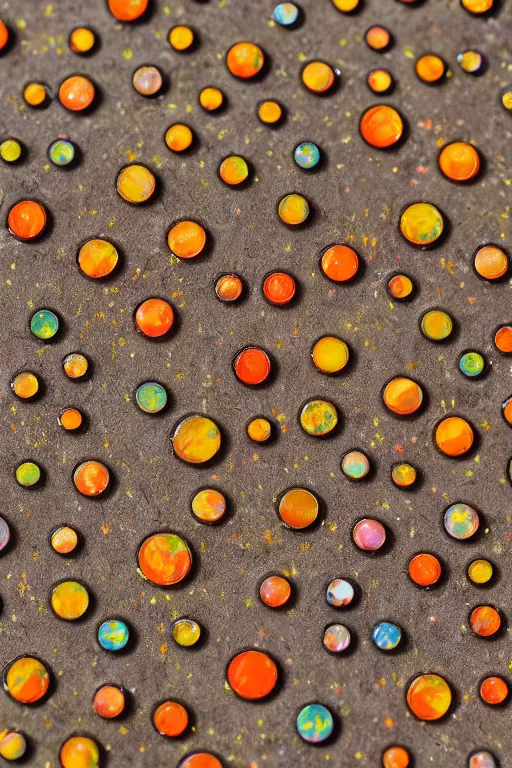 Image similar to Portrait Photo of wild flowers surrounded by fire opal marbles on desert sand, sunlit, 80s Versace ad, depth of field, highly detailed, award.