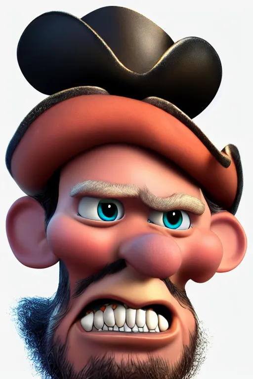 Prompt: portrait of blackbeard pirate. pixar disney 4 k 3 d render funny animation movie oscar winning trending on artstation and behance. ratatouille style.