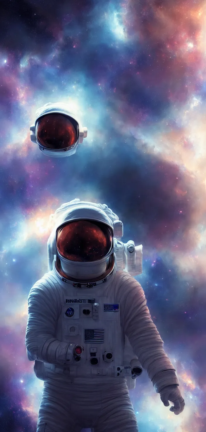 Prompt: astronaut in nebula,photorealiatic,hyperdetailed,hyperrealistic,studio lighting,studio photography,professional photography,professional lighting,detailed face,3 point lighting,4k,digital art,ultra realistic,ultra detailed,art by greg rutkowski,dramatic