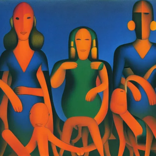 Prompt: operarios ( 1 9 3 3 ), tarsila do amaral, oil on canvas