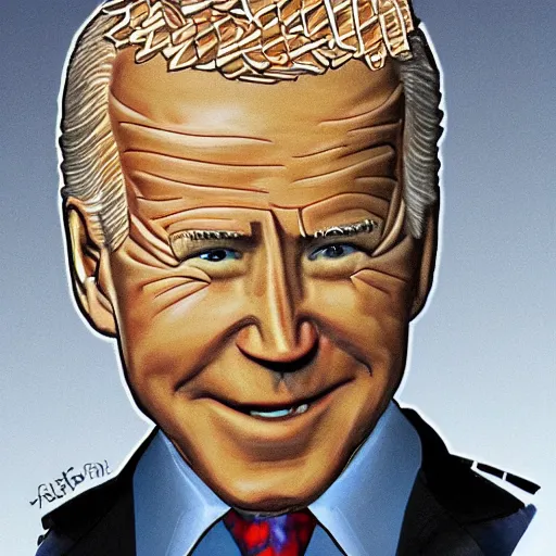 Prompt: joe biden made of pinecones