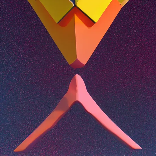 Prompt: a colorful x - shaped object floating in the air on a black background, a 3 d render by mike winkelmann, featured on polycount, space art, rendered in cinema 4 d, redshift, behance hd