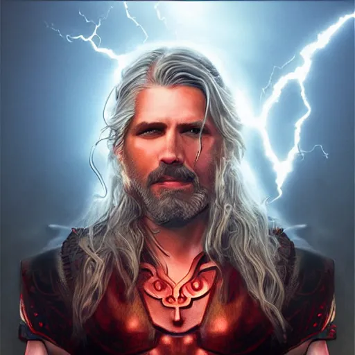 Prompt: god of thunder, concert art, ultra realistic, trending on artstation, charadesign, 8K