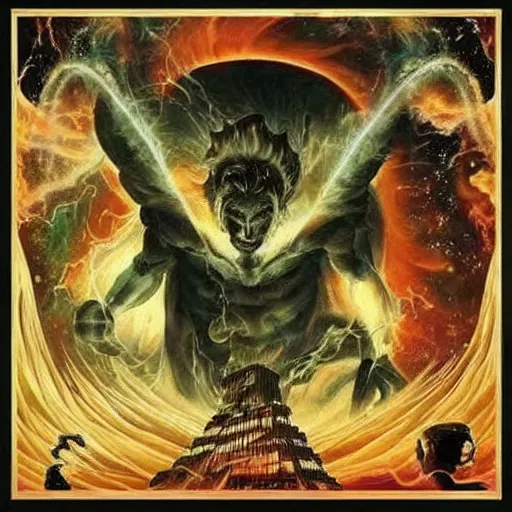 Image similar to the god of hybrid of tornado and nuclear explosion