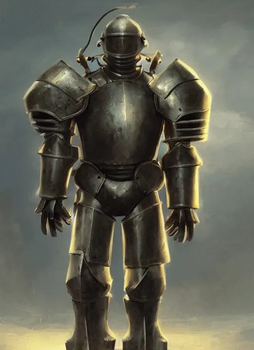 Prompt: medieval knight power armour, concept art, detailed face, medieval, highly detailed, cinematic lighting, digital art painting by greg rutkowski