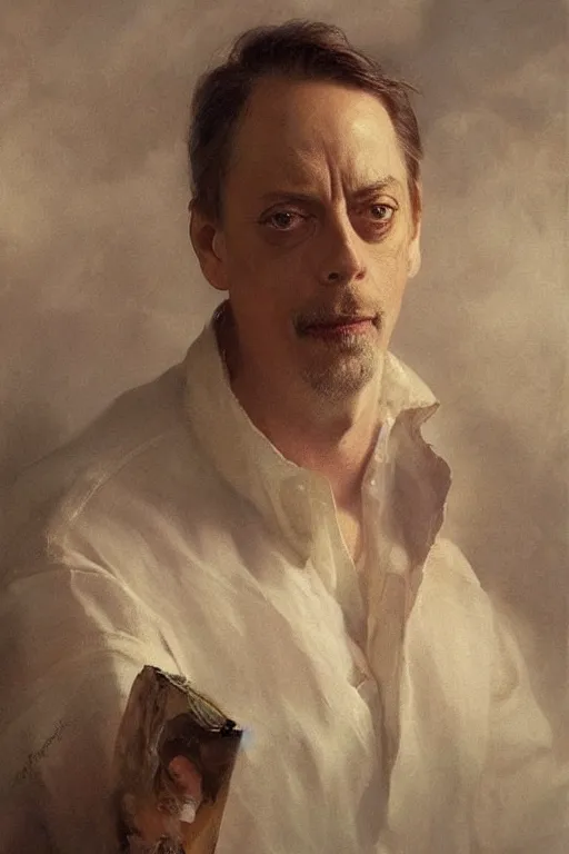 Image similar to beautiful portrait of anthropomorphic loaf of bread steve buscemi, art by anders zorn, wonderful masterpiece by greg rutkowski, beautiful cinematic light, american romanticism thomas lawrence, greg rutkowski