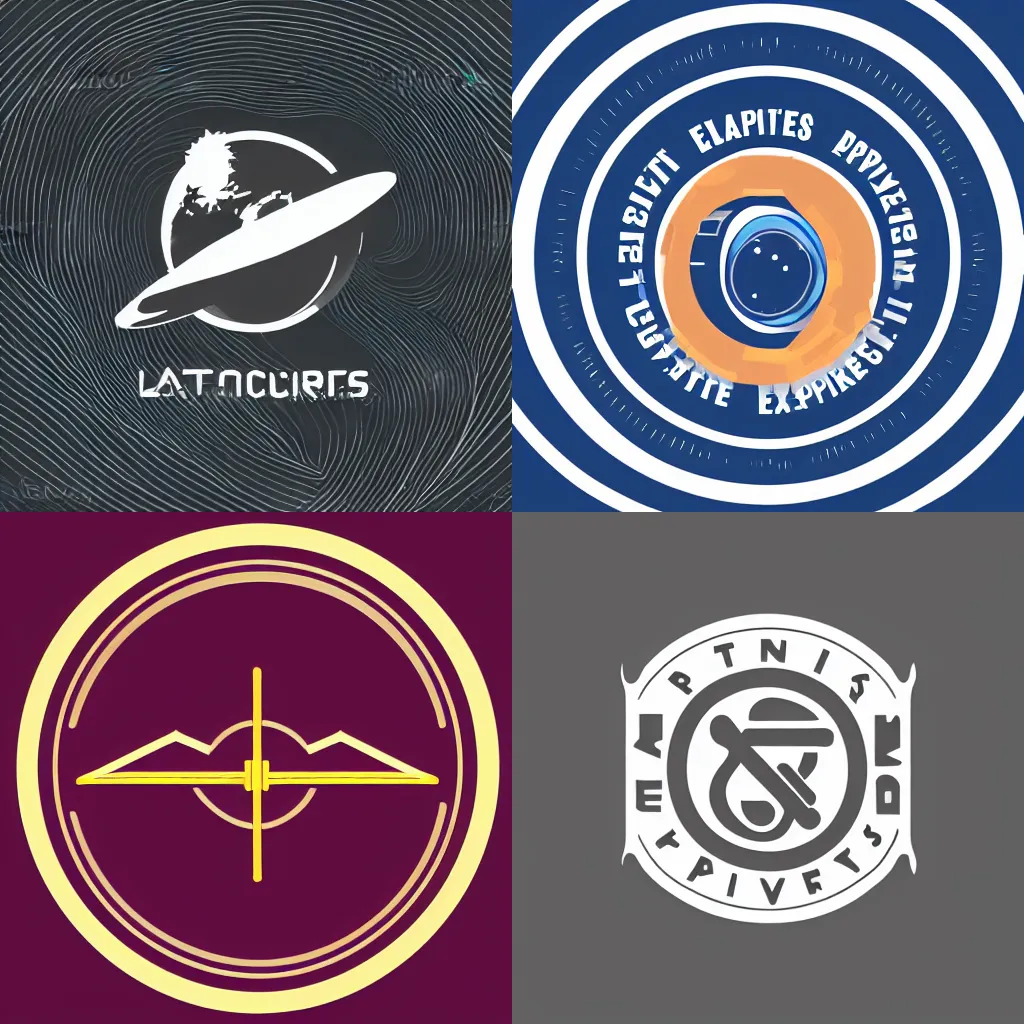 Prompt: minimalist logo for latent space explorers, vector art