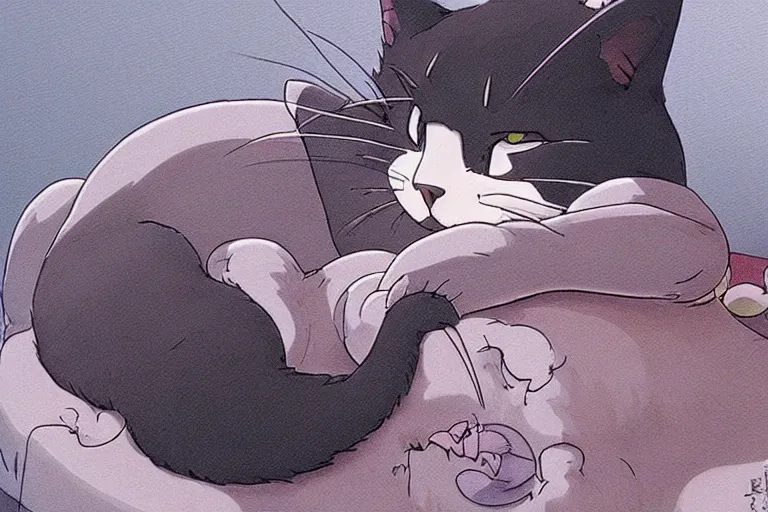 Prompt: a cat dreaming of chaos, studio ghibli, detailed