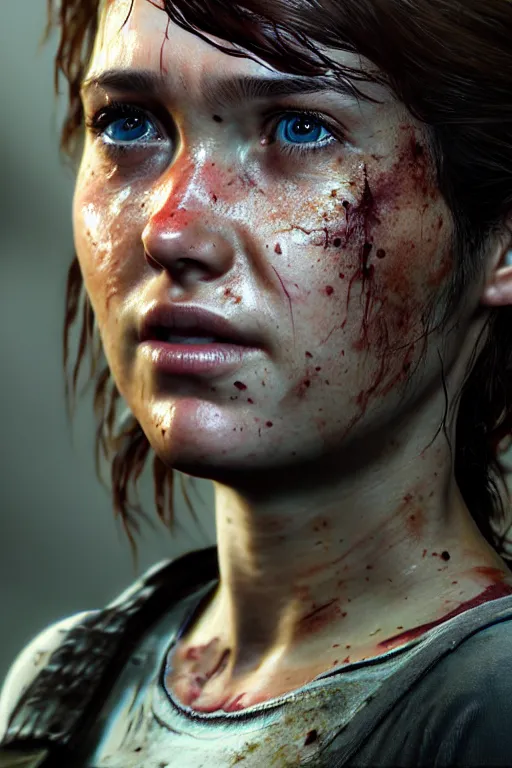 Prompt: ultra detailed facial portrait of ellie from the last of us part 2, highly detailed, trending on artstation, cinematic lightning, sharp focus, perfect face, pretty face, fine - face, illustration, 8 k, ultra texture, cinestill 8 0 0 t