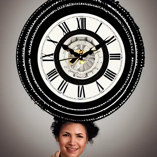 Image similar to photo of a clock with human features