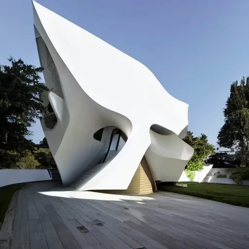 Image similar to house designed by zaha hadid