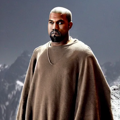 Prompt: kanye west on a quest in lord of the rings