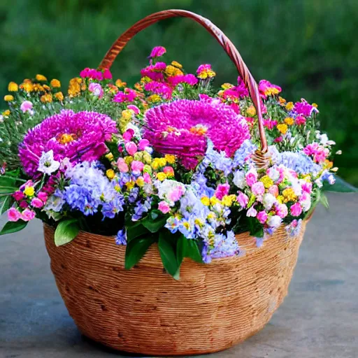 Image similar to a basket woven from flowers