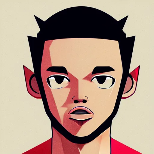 Image similar to 2 d character design, male rapper, vector art, digital art, portrait, 4 k, 8 k, sharp focus, smooth, illustration, concept art, music artist