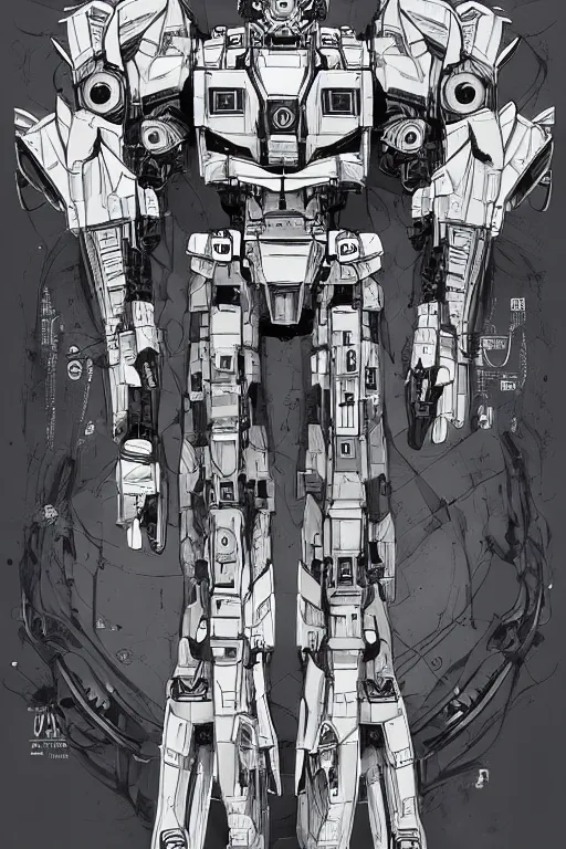 Image similar to very symmetrical!! full body illustrations of mecha, pen and ink, moderately detailed, concept art, falcon wing, artstation