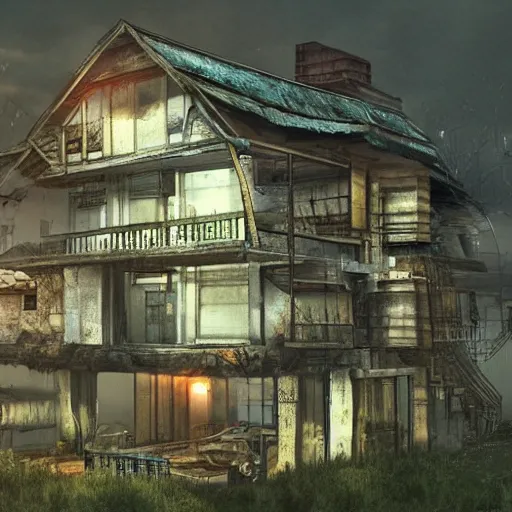 Image similar to house in biopunk setting