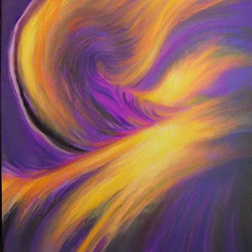 Image similar to a painting of a purple tornado in the style of leonardo da vinci