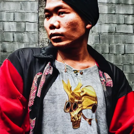 Prompt: gang sign from'javanese gangster ', hyperrealistic art, hood picture of the year, bokeh, reastically