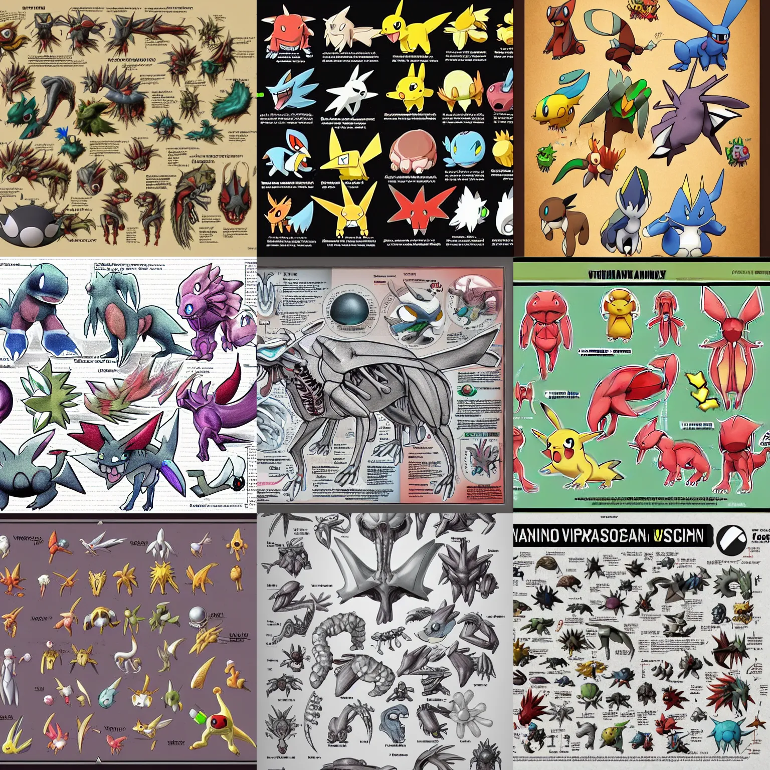 Prompt: pokemon anatomy diagram vivisection, illustration, highly detailed