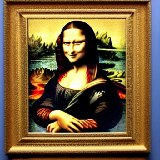 Image similar to picture of mona lisa drawn by an 8 year old child