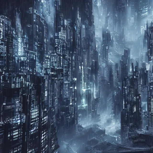 Image similar to futuristic city, during rainstorm, detailed, 4 k