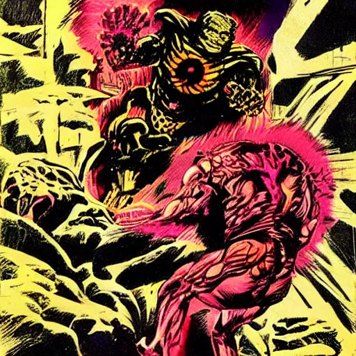 Prompt: the darkest creature by Jack Kirby