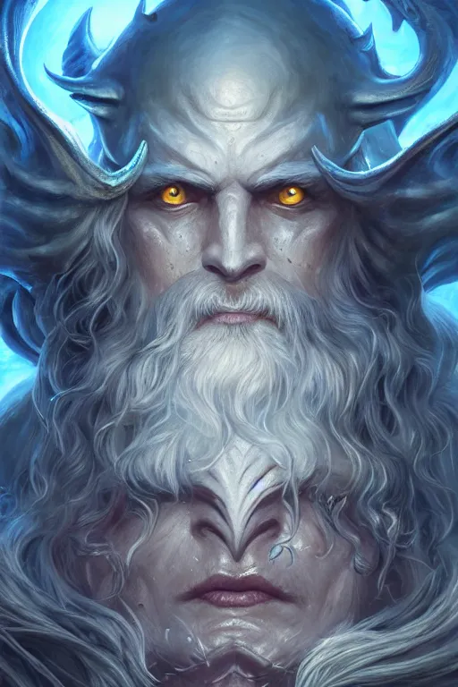 Image similar to lord of sea elf, god of the underworld, highly detailed, d & d, fantasy, highly detailed, digital painting, trending on artstation, concept art, sharp focus, illustration, global illumination, ray tracing, realistic shaded, art by artgerm and greg rutkowski and fuji choko and viktoria gavrilenko and hoang lap, sunny