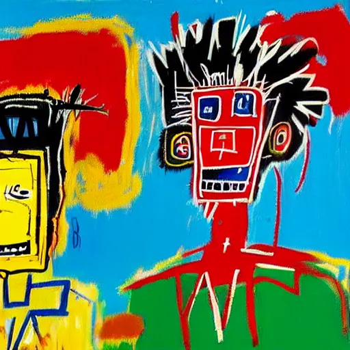 Image similar to new painting by jean michel basquiat and pablo picaso