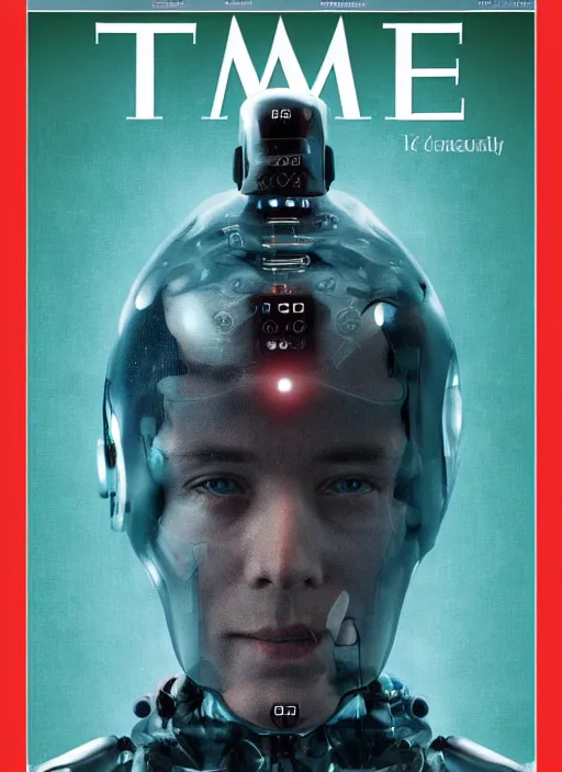Prompt: TIME magazine cover, the coming AI singularity, 4k, CG society