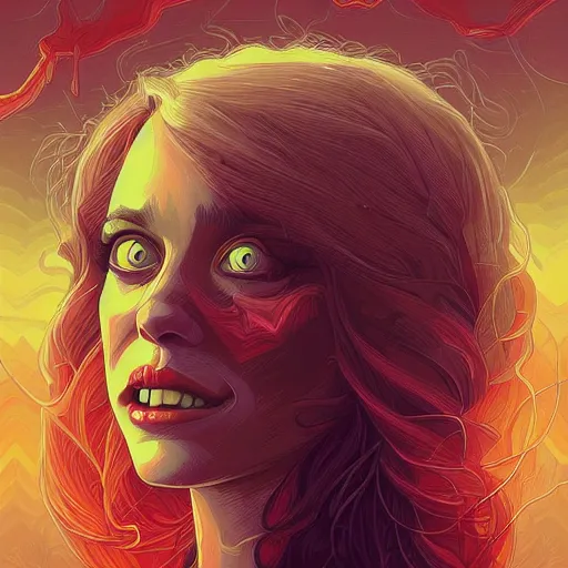 Image similar to “A portrait of a demonic Rachel McAdams, digital art by Dan Mumford and Peter Mohrbacher, highly detailed, trending on DeviantArtHQ”