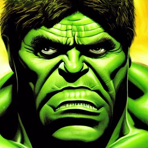 Prompt: The Hulk painting 4K detail