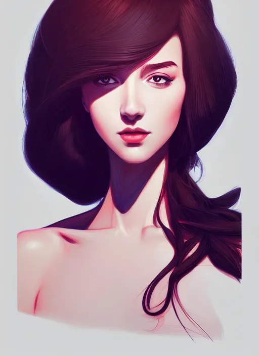 Image similar to 3 / 4 view of a portrait of woman, confident pose, intricate, elegant, sharp focus, illustration, highly detailed, concept art, matte, trending on artstation, anime, art by james jean and artgerm and brian despain, ilya kuvshinov, strong strokes,