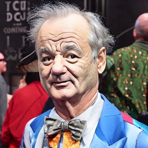 Image similar to bill murray as crusty the clown