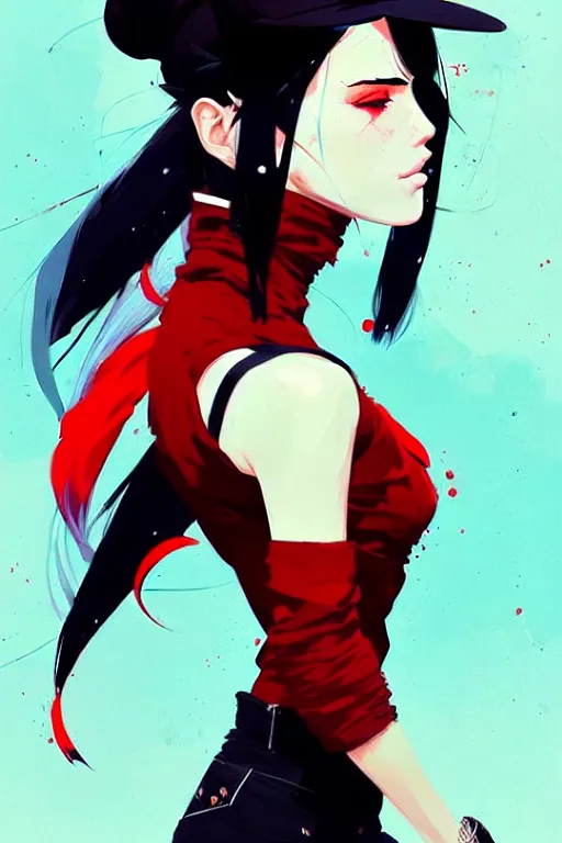 Image similar to a ultradetailed beautiful panting of a stylish gangster woman, by conrad roset, greg rutkowski and makoto shinkai, trending on artstation