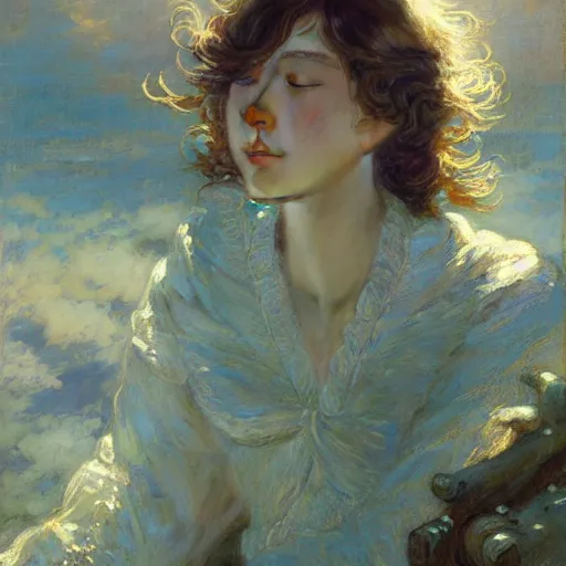 Prompt: detailed portrait of pretty anime girl anna, closed eyes, spring light, painting by gaston bussiere, craig mullins, j. c. leyendecker