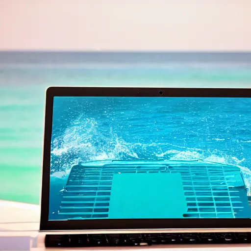 Image similar to a laptop surmerged in the sea