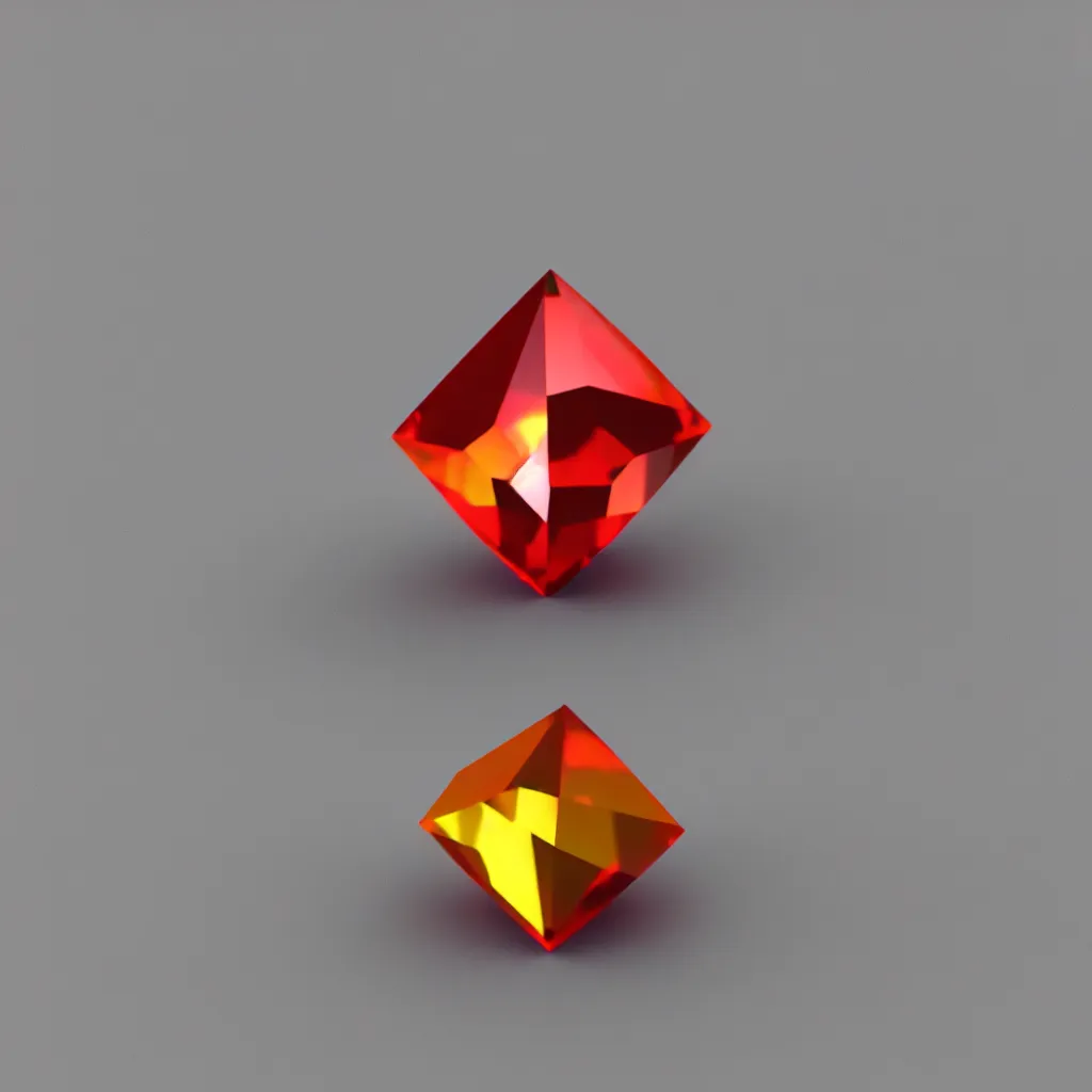 Prompt: 3 d render of a single cubic gem, clean, modern, logo