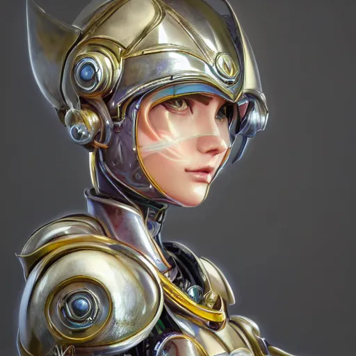 Prompt: studio portrait of lawful good colorful female holy mecha paladin absurdly beautiful, elegant, young sensual graceful woman, ultrafine hyperrealistic detailed face illustration by kim jung gi, irakli nadar, intricate linework, sharp focus, bright colors, matte, octopath traveler, final fantasy, unreal engine highly rendered, global illumination, radiant light, intricate environment