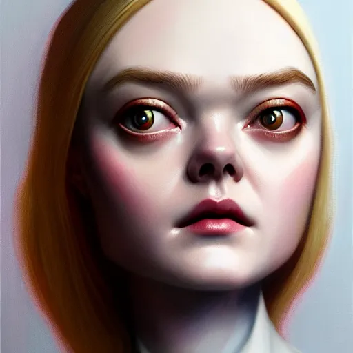 Image similar to symmetry!! portrait of elle fanning in irobot, horror, fashion, dark!! intricate, elegant, highly detailed, digital painting, artstation, concept art, smooth, sharp focus, illustration, art by artgerm and frank frazetta and peter paul rubens