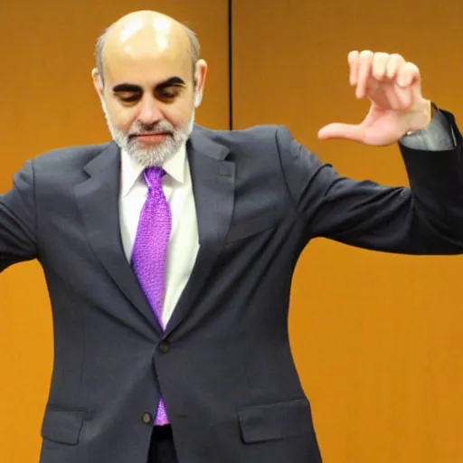 Image similar to Ben Bernanke dabbing